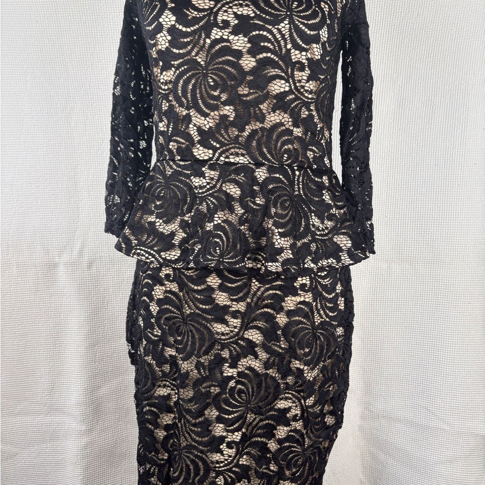 Chic Black Lace Long Sleeve Dress